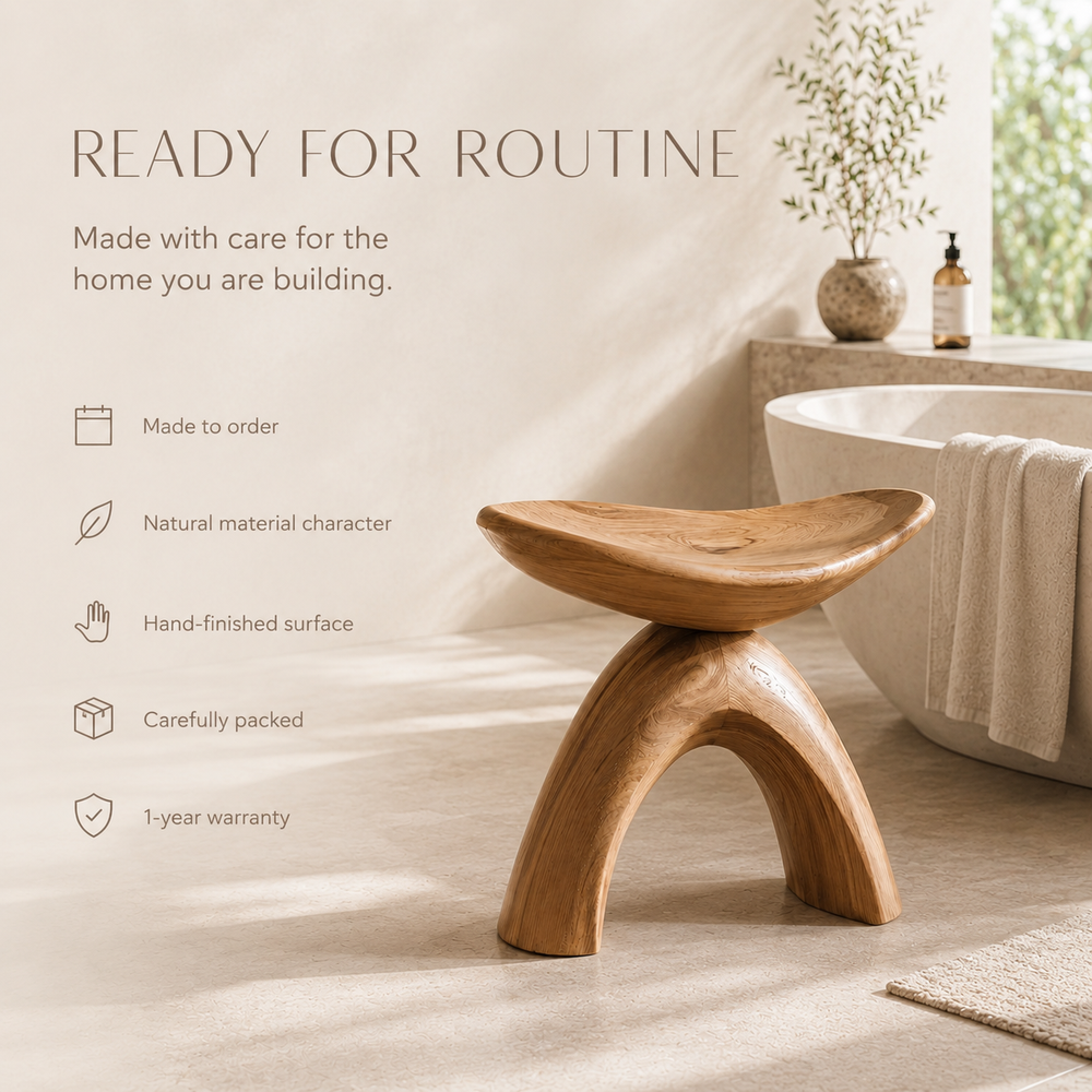 Mira Organic Bathroom Bench - Design 002 - product image 07