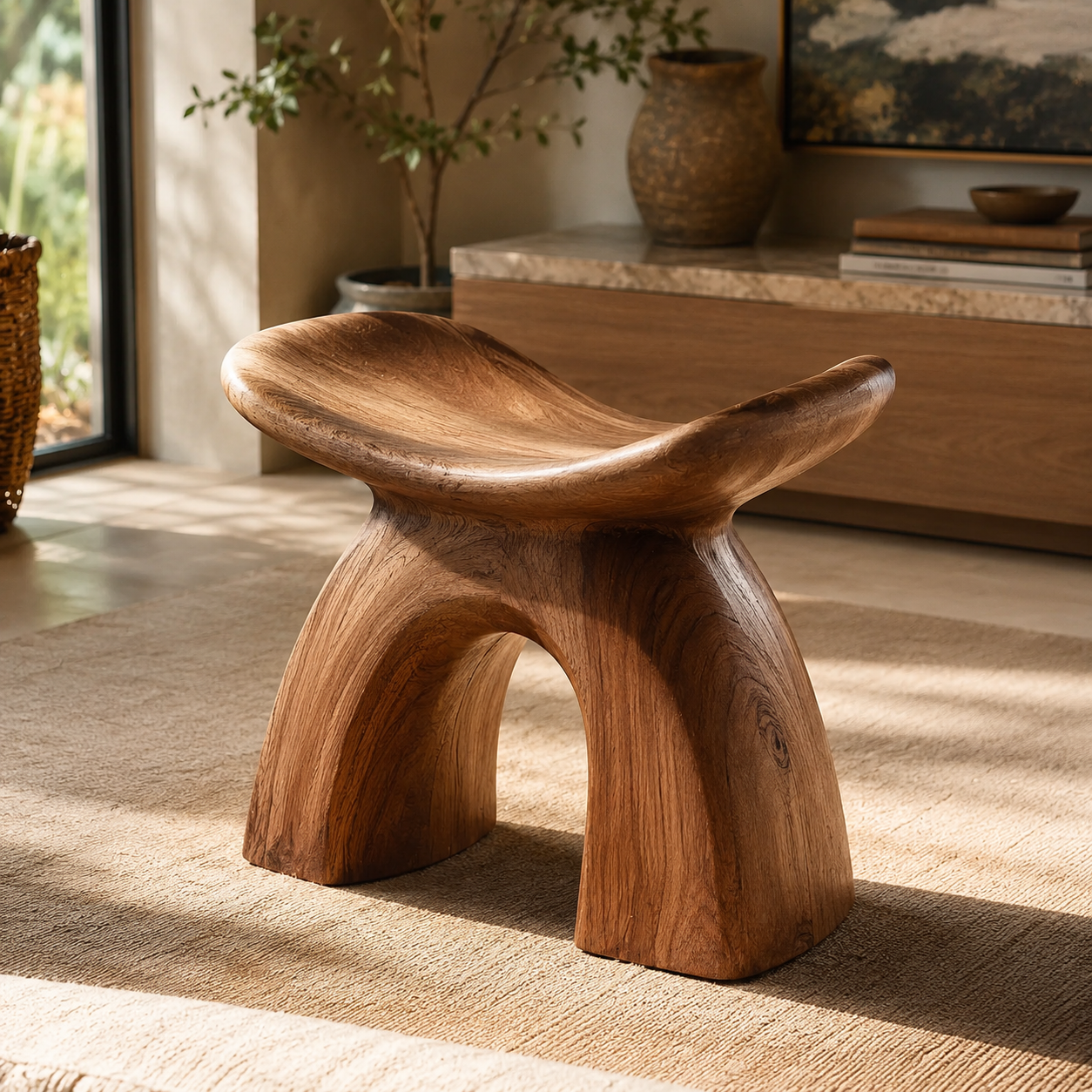 Rowan Sculptural Shower Seat - Design 003 - main view