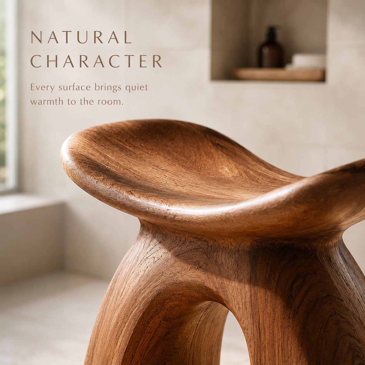 Rowan Sculptural Shower Seat - Design 003 - product image 03