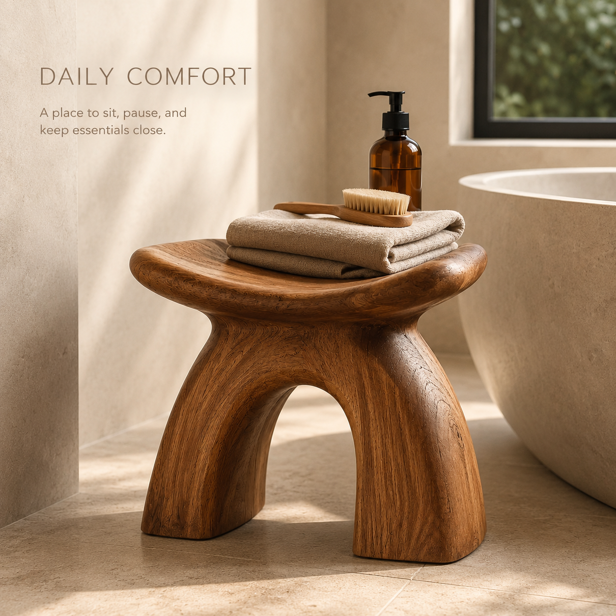 Rowan Sculptural Shower Seat - Design 003 - product image 06