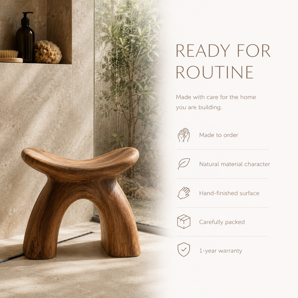 Rowan Sculptural Shower Seat - Design 003 - product image 08
