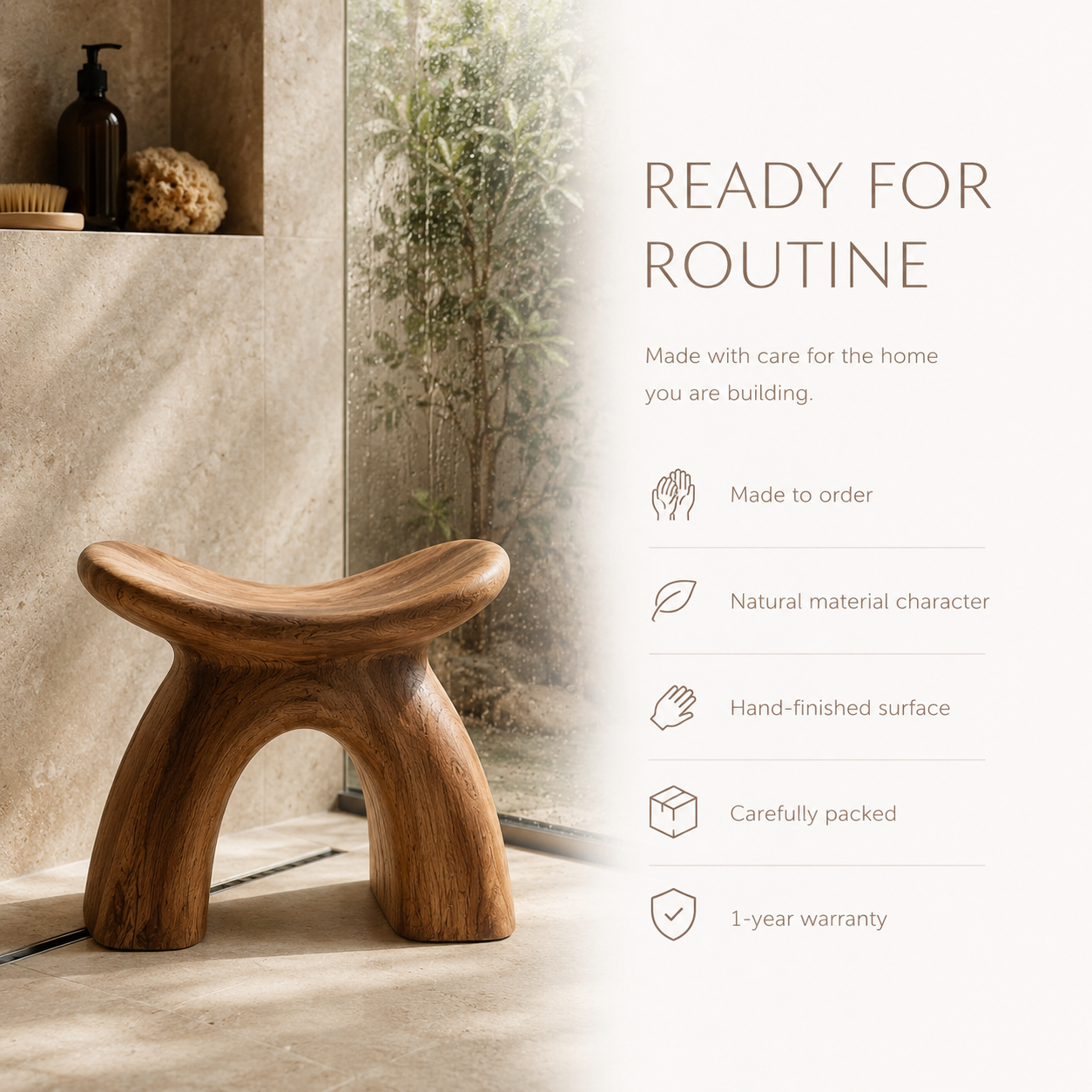 Rowan Sculptural Shower Seat - Design 003 - product image 08