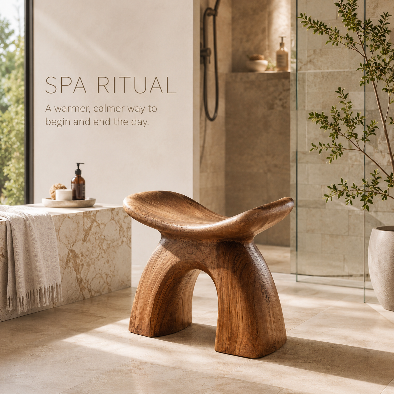 Rowan Sculptural Shower Seat - Design 003 - product image 09