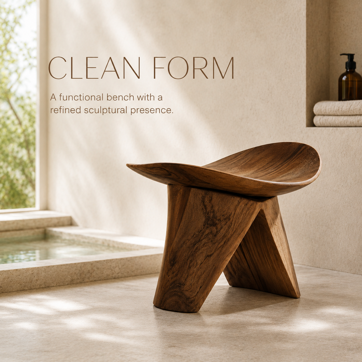 Liora Warm Wood Spa Bench - Design 004 - product image 03