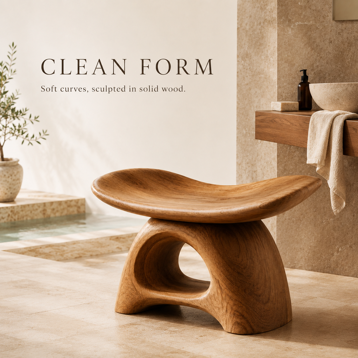 Soren Rounded Shower Bench - Design 005 - product image 09