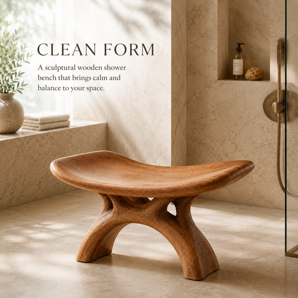 Calder Organic Modern Shower Bench - Design 008 - product image 02