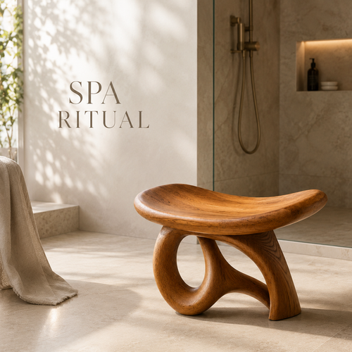 Alden Solid Wood Shower Bench - Design 011 - main view