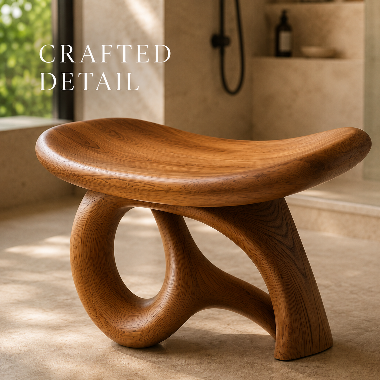 Alden Solid Wood Shower Bench - Design 011 - product image 04
