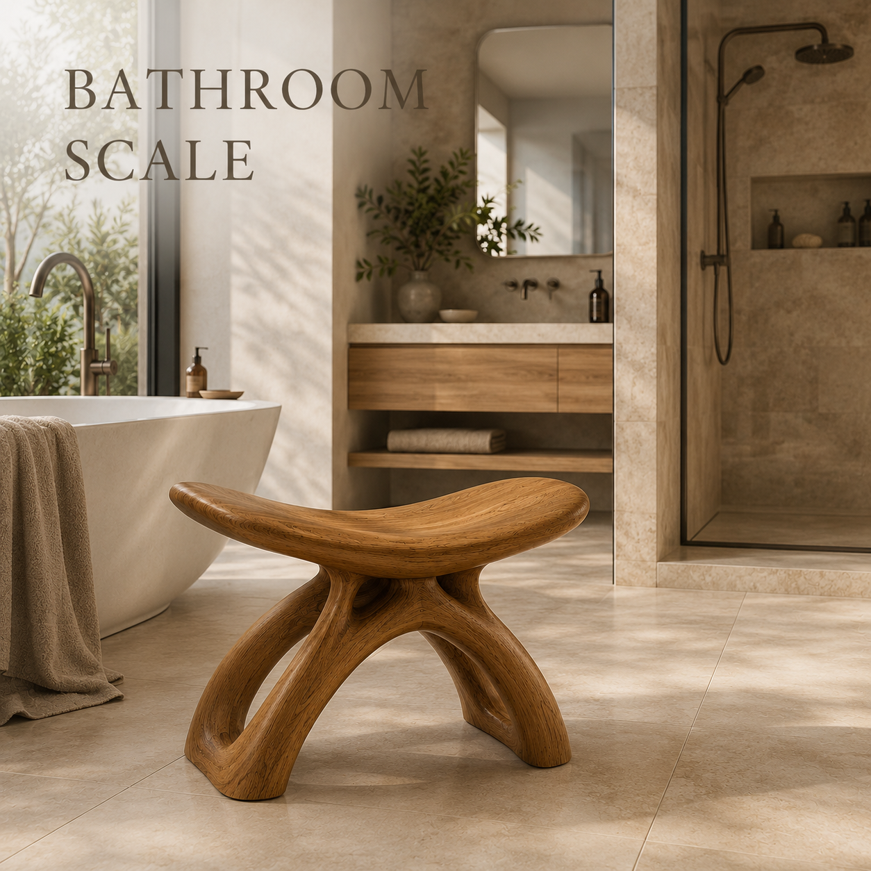 Mira Organic Bathroom Bench - Design 012 - product image 02