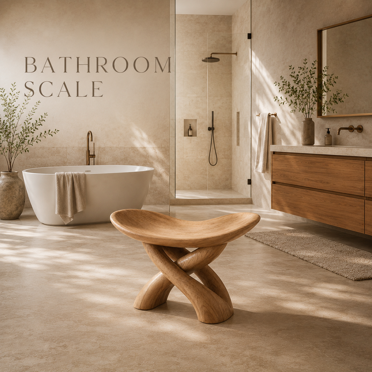 Rowan Sculptural Shower Seat - Design 013 - product image 03
