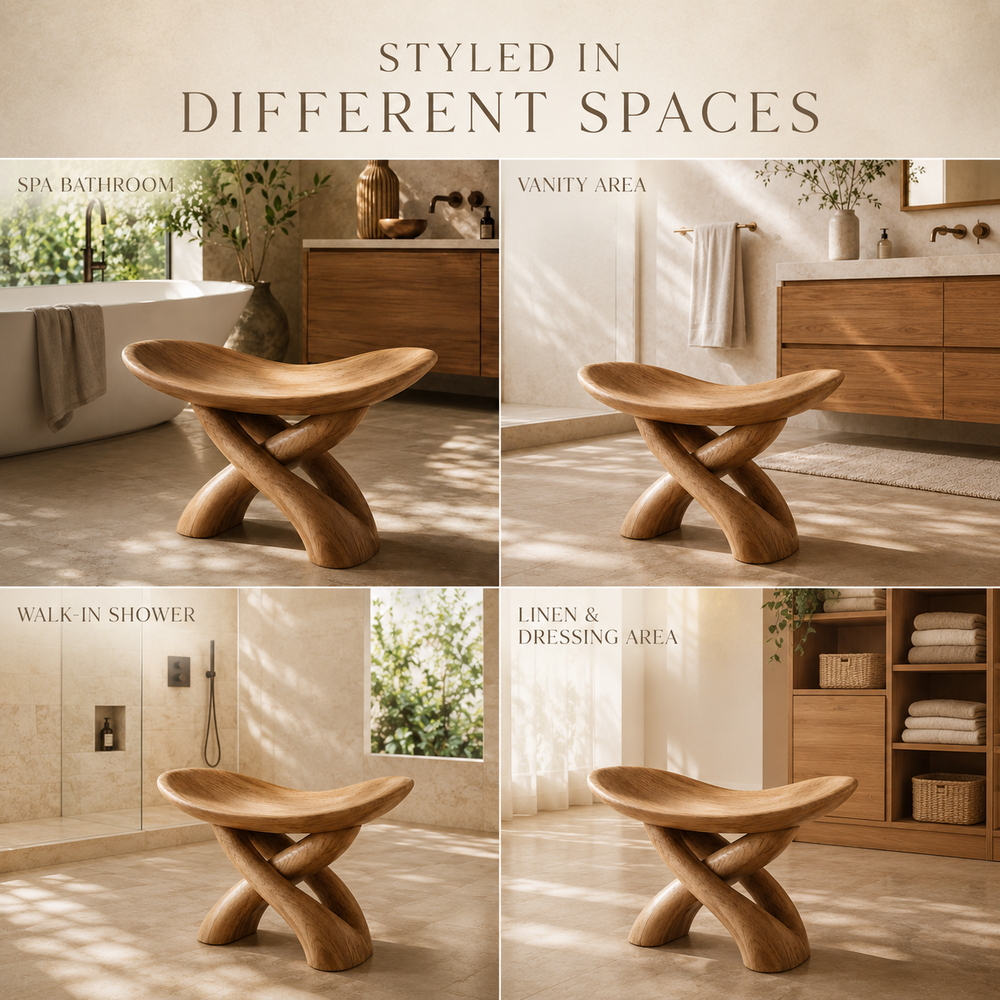 Rowan Sculptural Shower Seat - Design 013 - product image 09