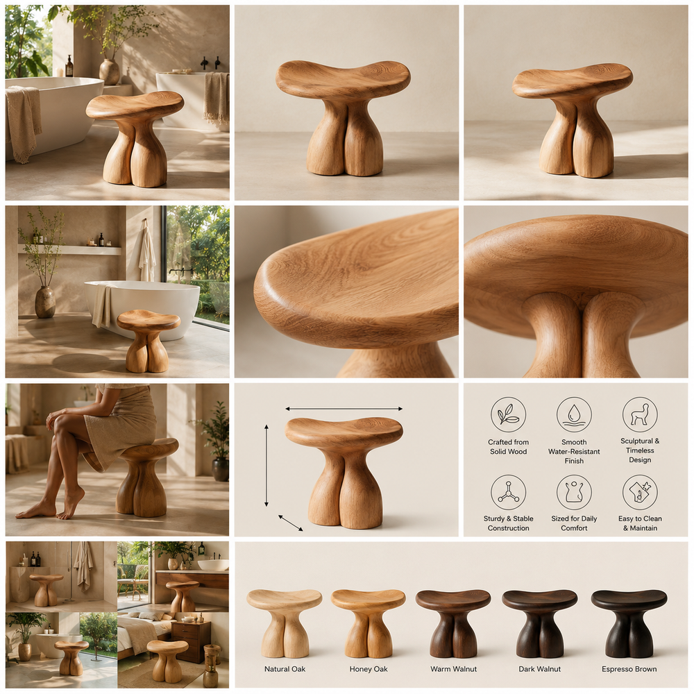 Liora Warm Wood Spa Bench - Design 014 - product image 03