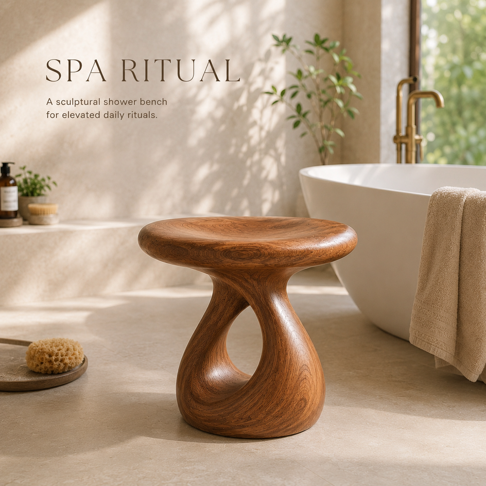 Veyra Soft Curve Shower Bench - Design 017 - main view