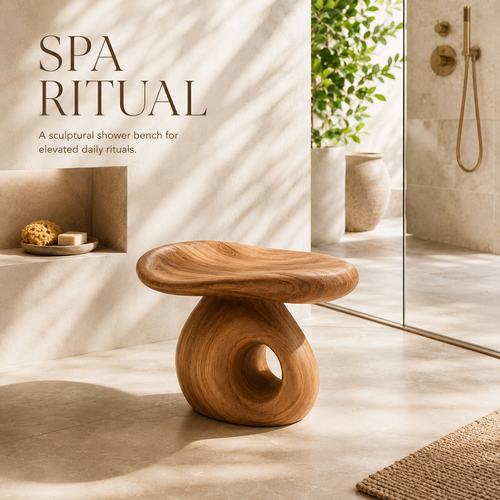 Calder Organic Modern Shower Bench - Design 018 - main view