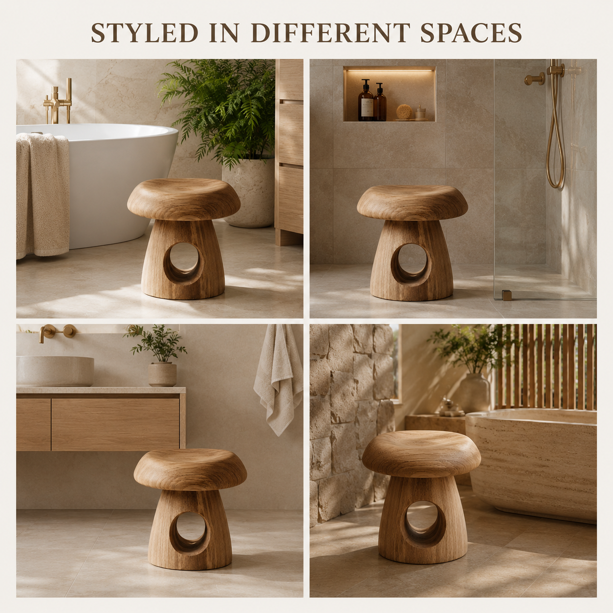 Alden Solid Wood Shower Bench - Design 021 - product image 09