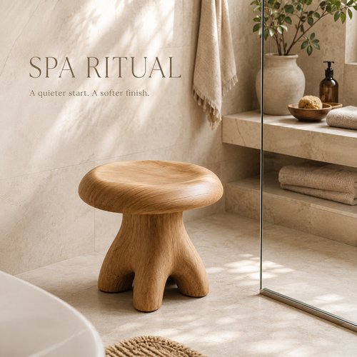 Rowan Sculptural Shower Seat - Design 023 - main view