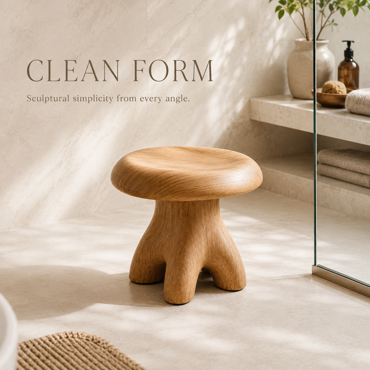 Rowan Sculptural Shower Seat - Design 023 - product image 05