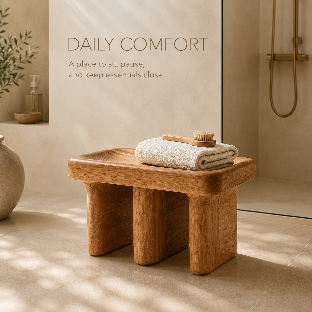 Calder Organic Modern Shower Bench - Design 028 - product image 02