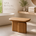 Alden Solid Wood Shower Bench - Design 031 - main view