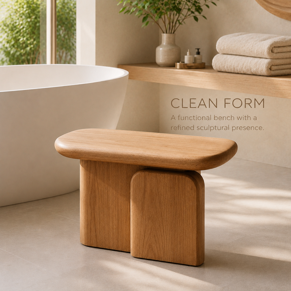 Alden Solid Wood Shower Bench - Design 031 - product image 02