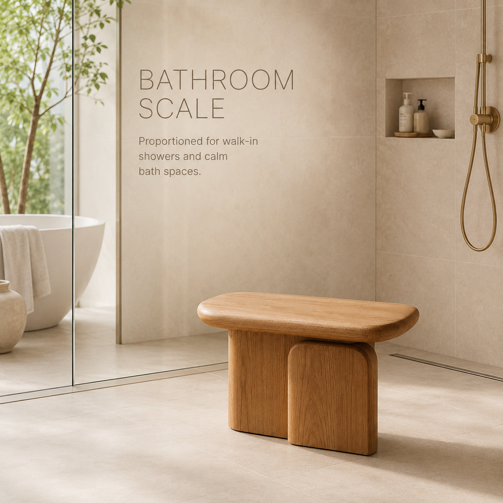 Alden Solid Wood Shower Bench - Design 031 - product image 03