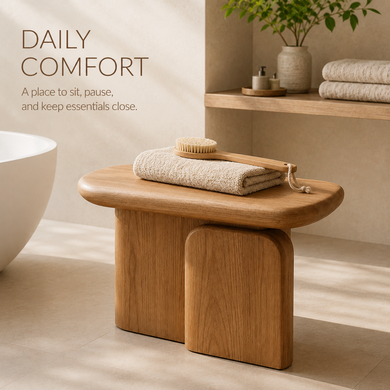 Alden Solid Wood Shower Bench - Design 031 - product image 06