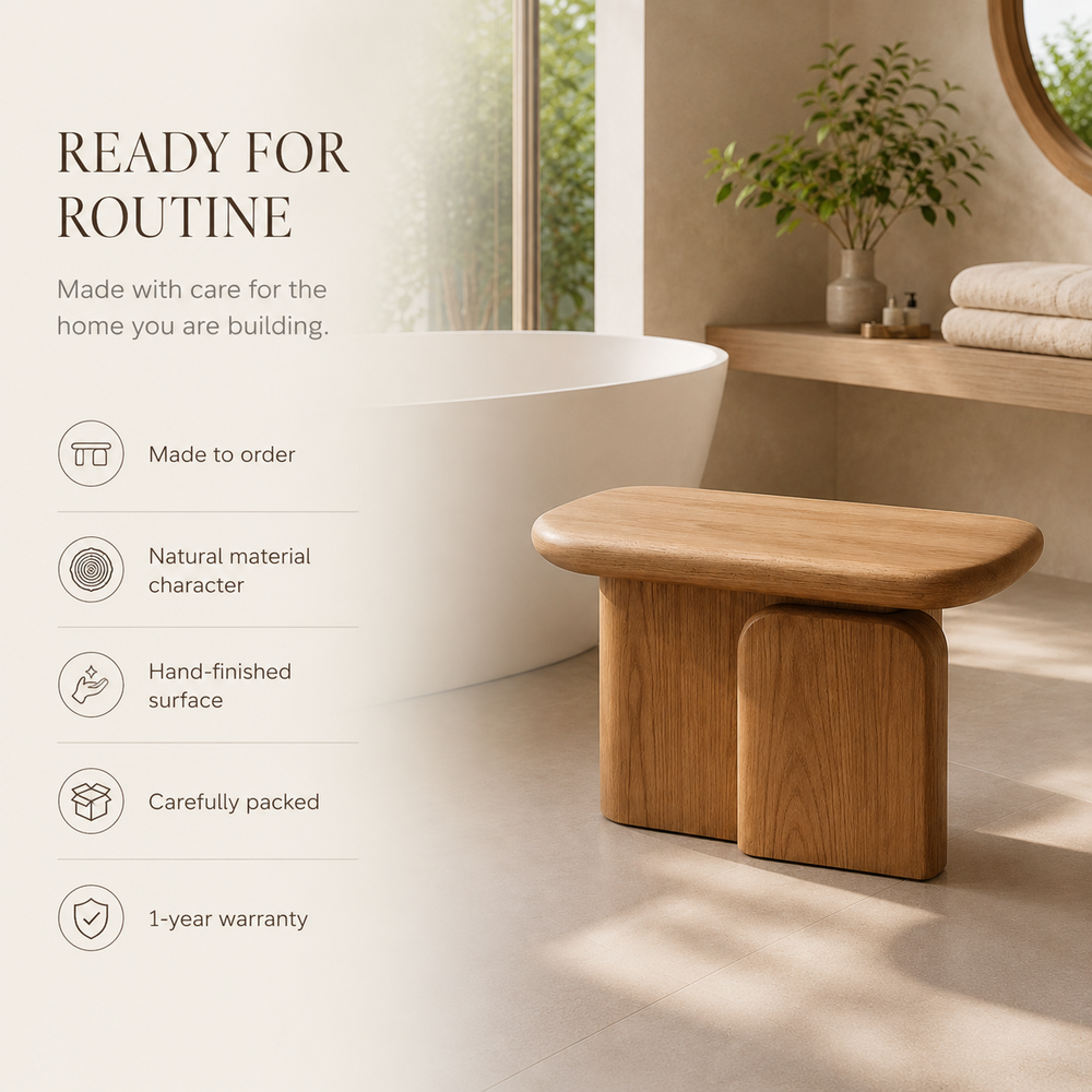 Alden Solid Wood Shower Bench - Design 031 - product image 08
