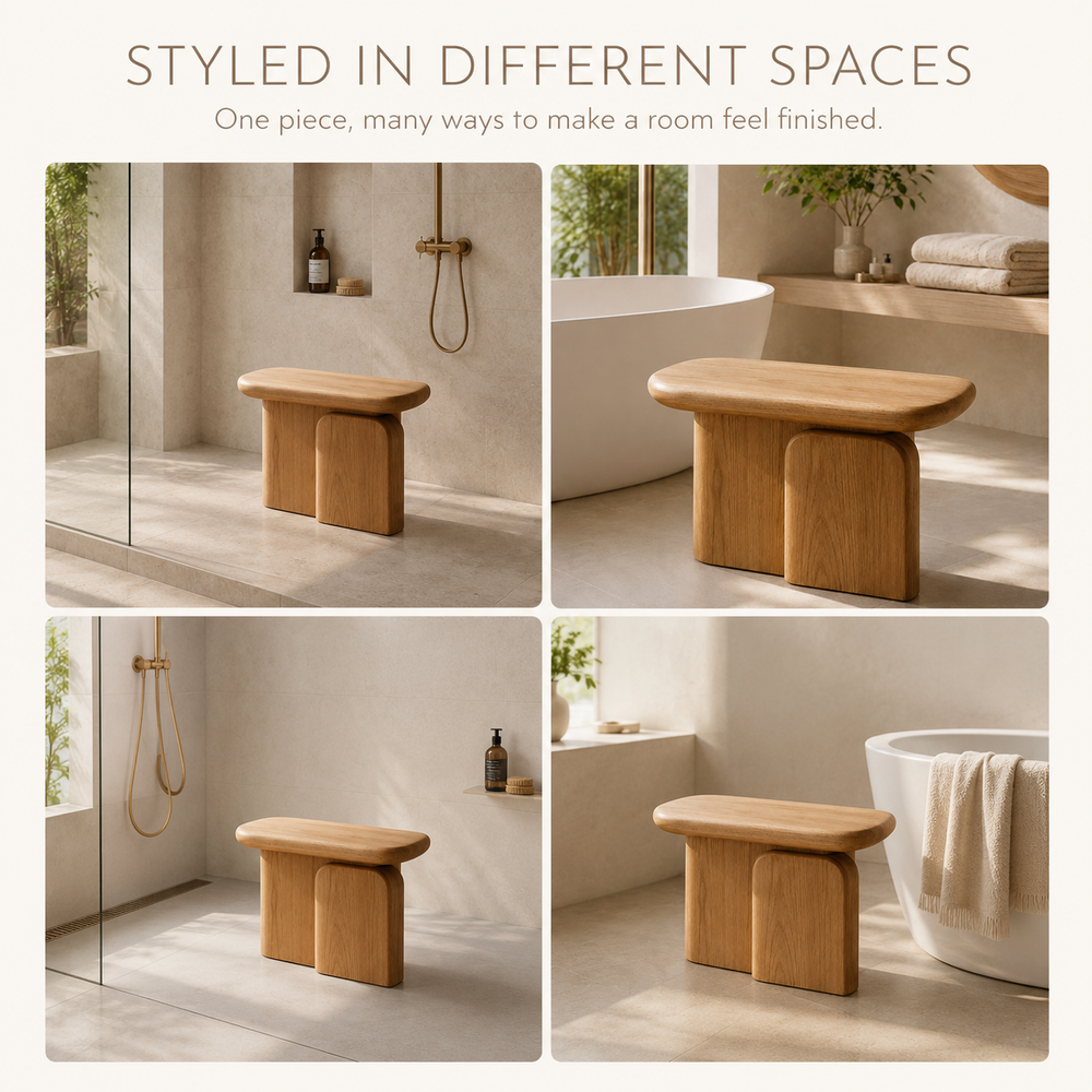 Alden Solid Wood Shower Bench - Design 031 - product image 09