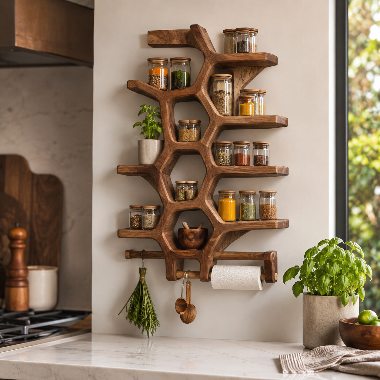 Avery Wall Spice Rack Shelves - Design 001 - main view