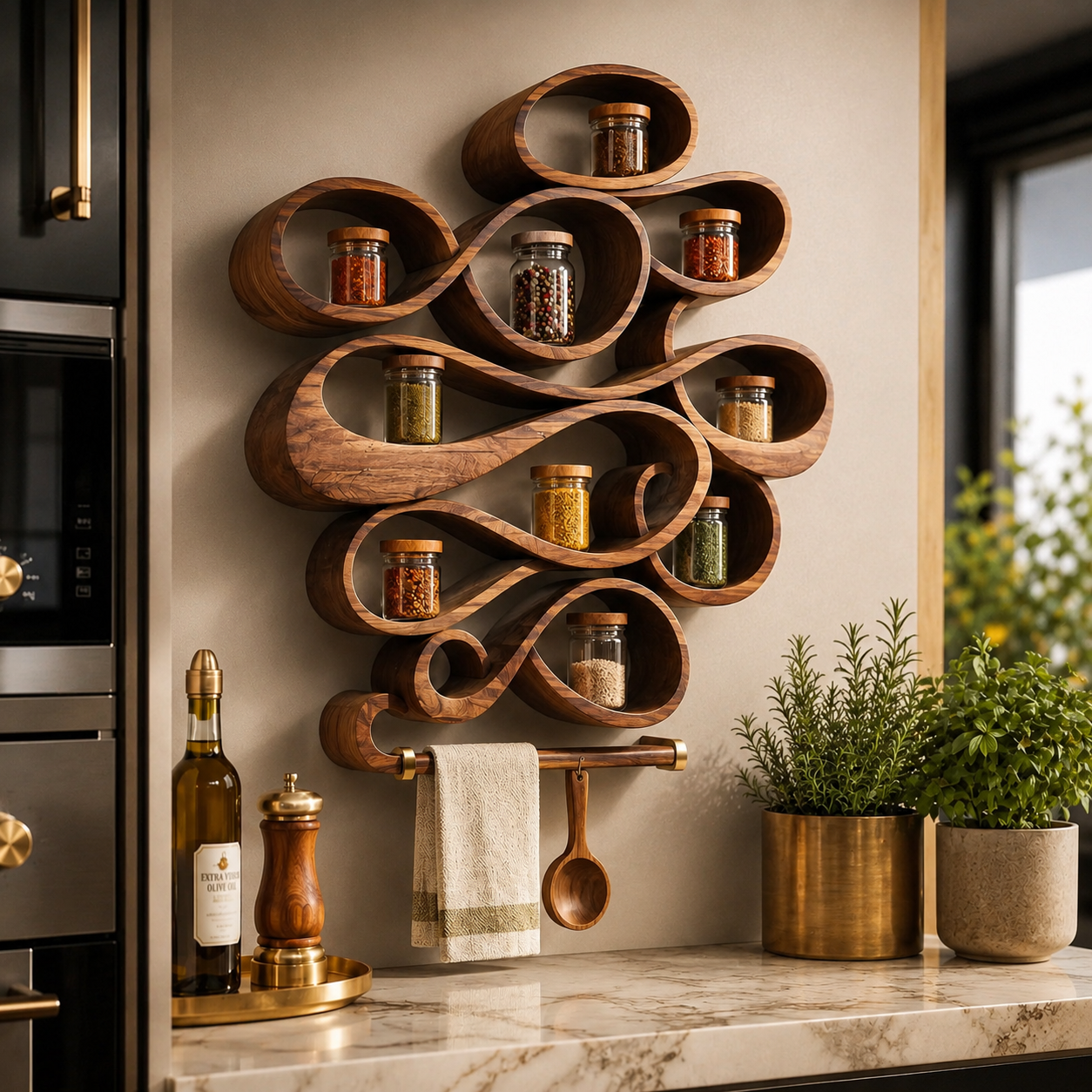 Rowan Solid Wood Spice Rack - Design 002 - product image 03
