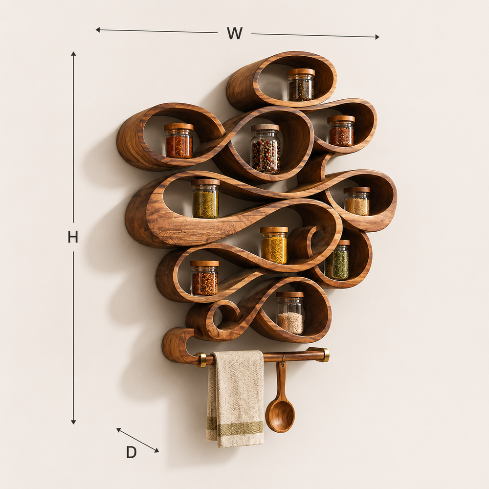 Rowan Solid Wood Spice Rack - Design 002 - product image 08