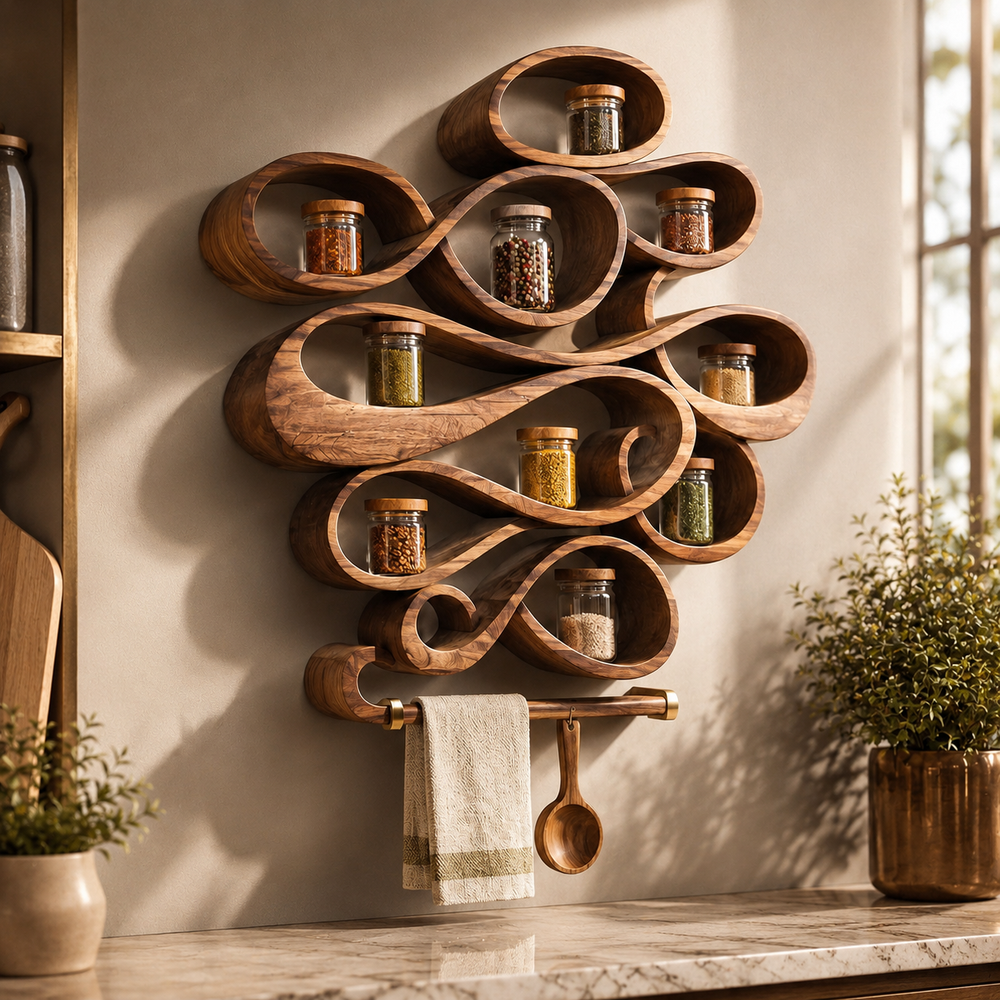 Rowan Solid Wood Spice Rack - Design 002 - product image 09