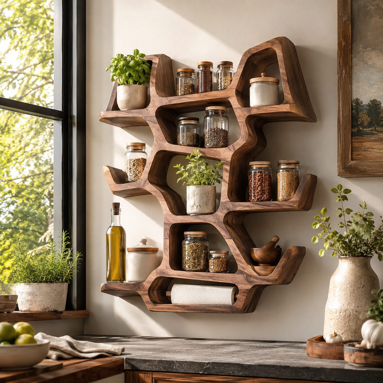 Soren Tall Spice Rack Shelf - Design 005 - main view