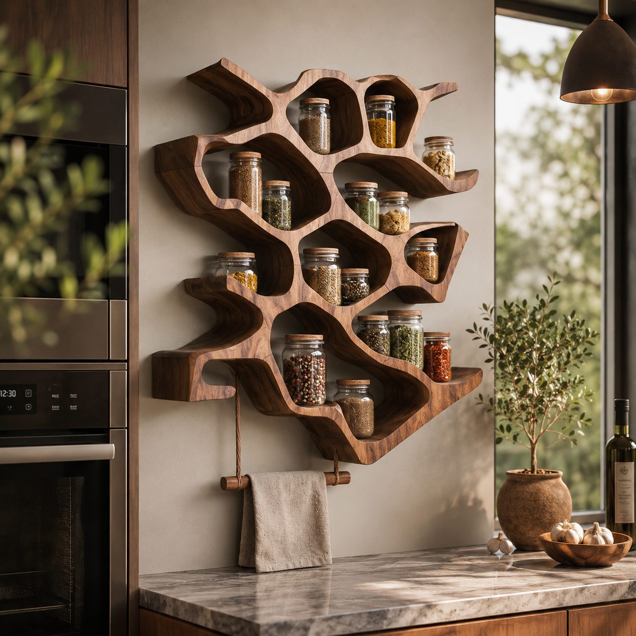 Calder Warm Wood Spice Shelf - Design 008 - main view
