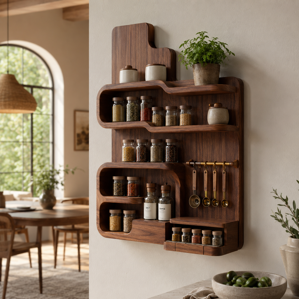 Rowan Solid Wood Spice Rack - Design 010 - main view
