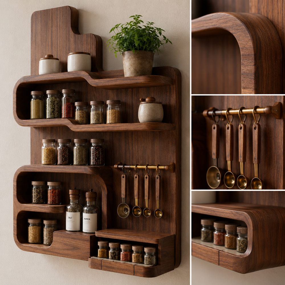 Rowan Solid Wood Spice Rack - Design 010 - product image 05