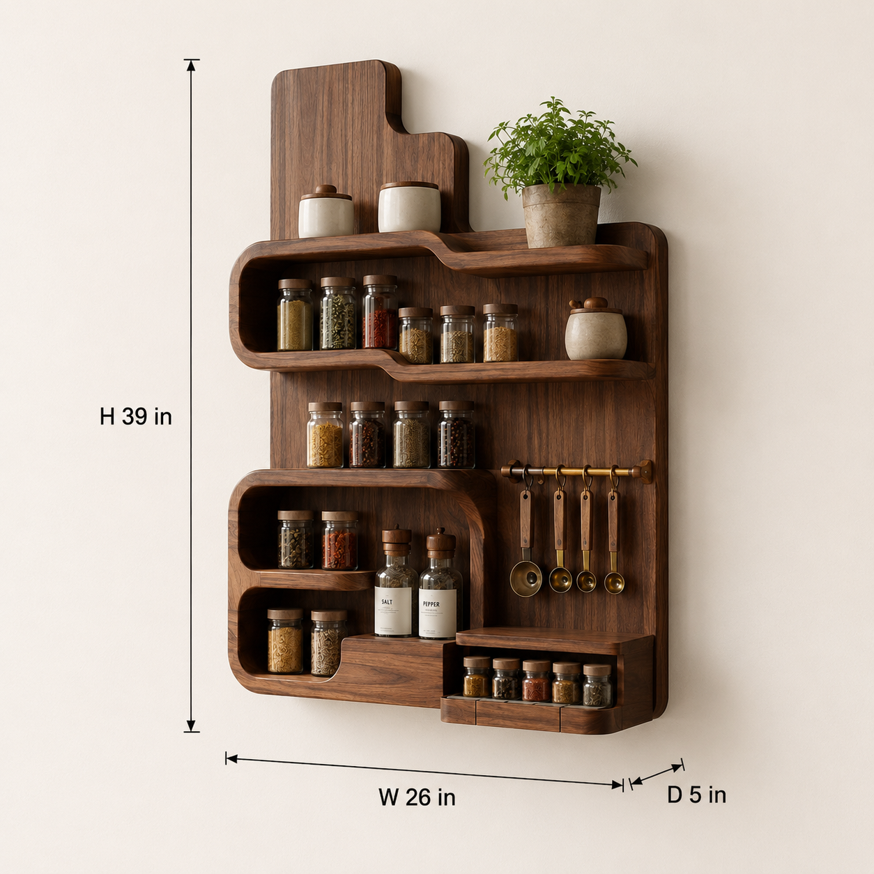 Rowan Solid Wood Spice Rack - Design 010 - product image 07