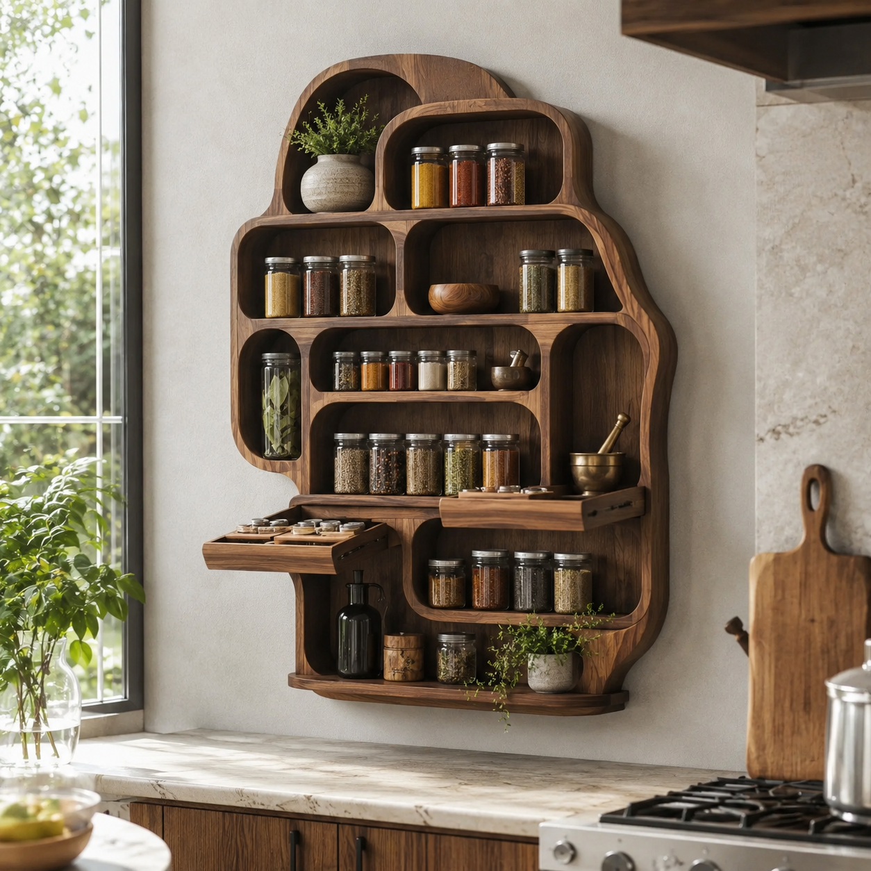 Isla Kitchen Spice Rack Shelves - Design 012 - main view