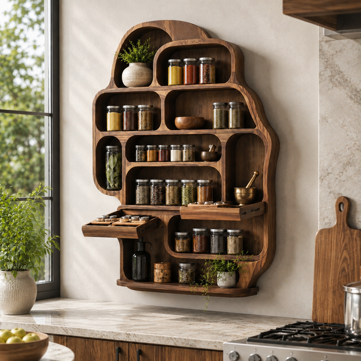 Isla Kitchen Spice Rack Shelves - Design 012 - product image 03