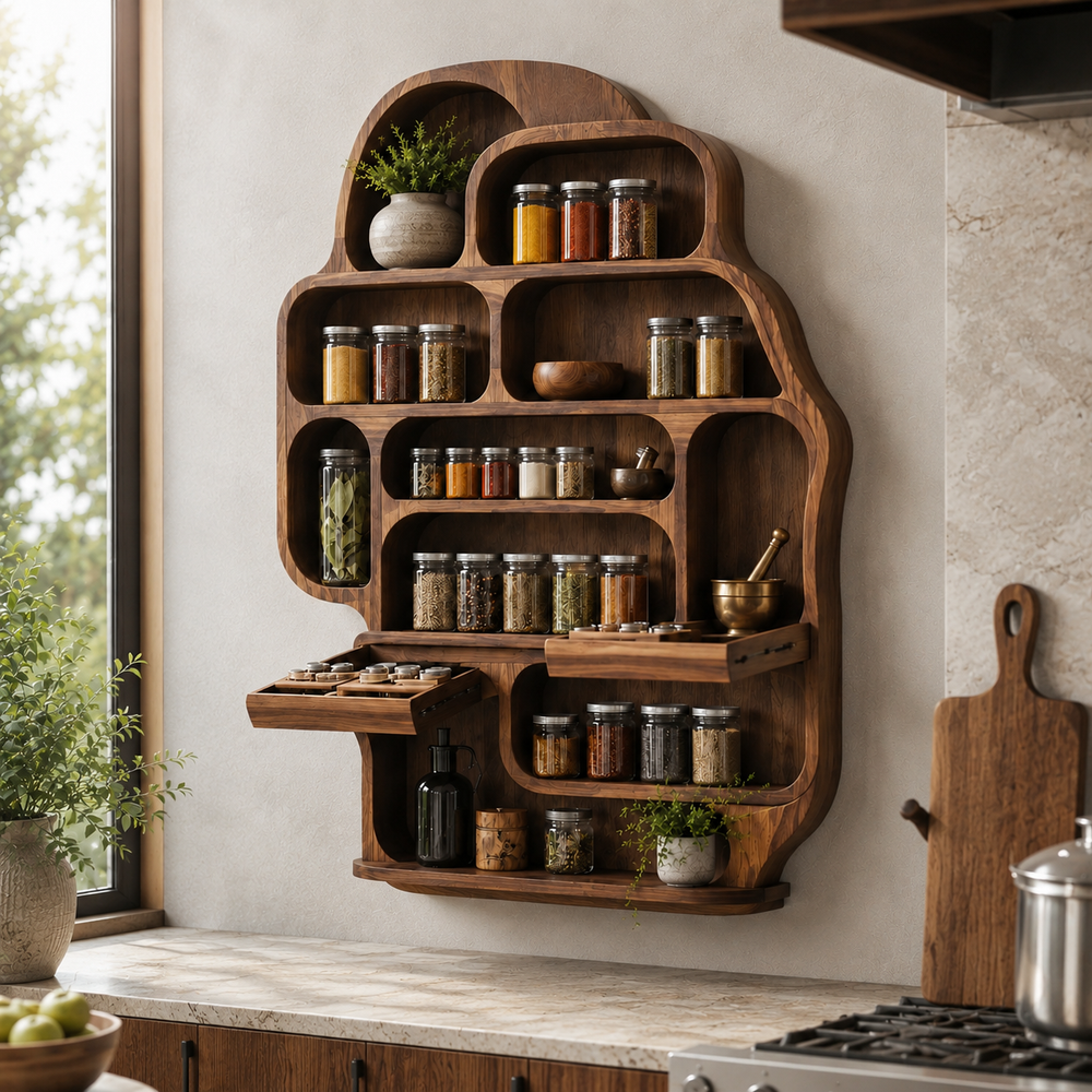 Isla Kitchen Spice Rack Shelves - Design 012 - product image 09