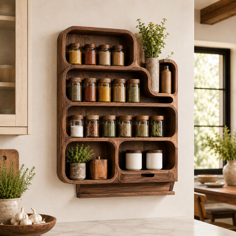 Soren Tall Spice Rack Shelf - Design 013 - product image 02