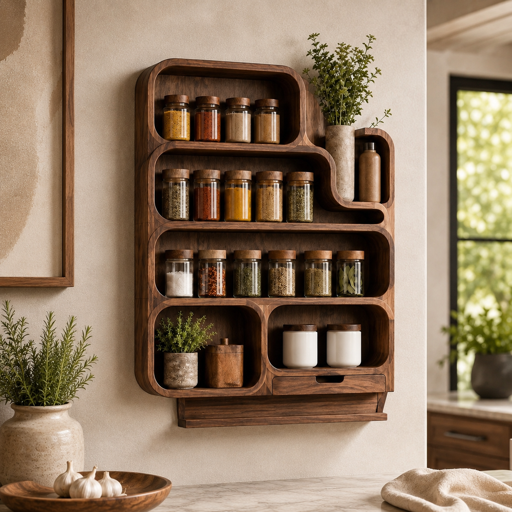 Soren Tall Spice Rack Shelf - Design 013 - product image 09