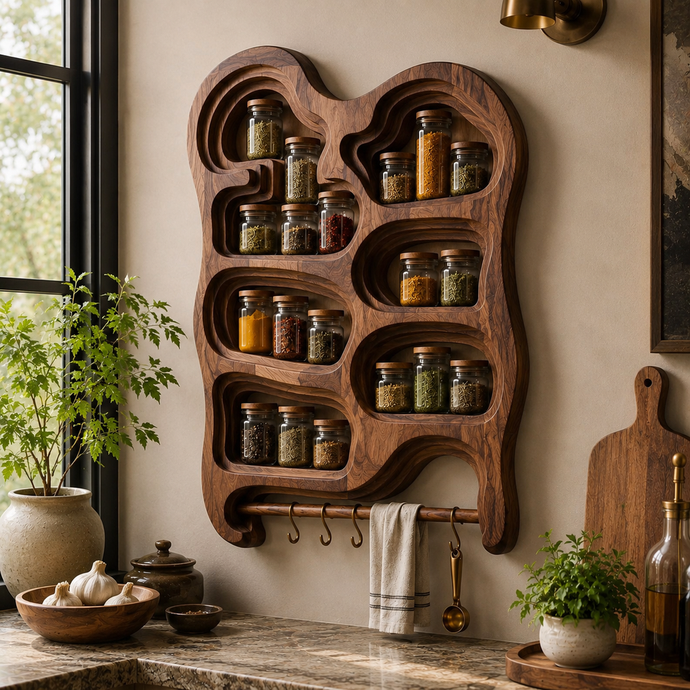 Elara Wall Mounted Spice Rack - Design 014 - product image 02
