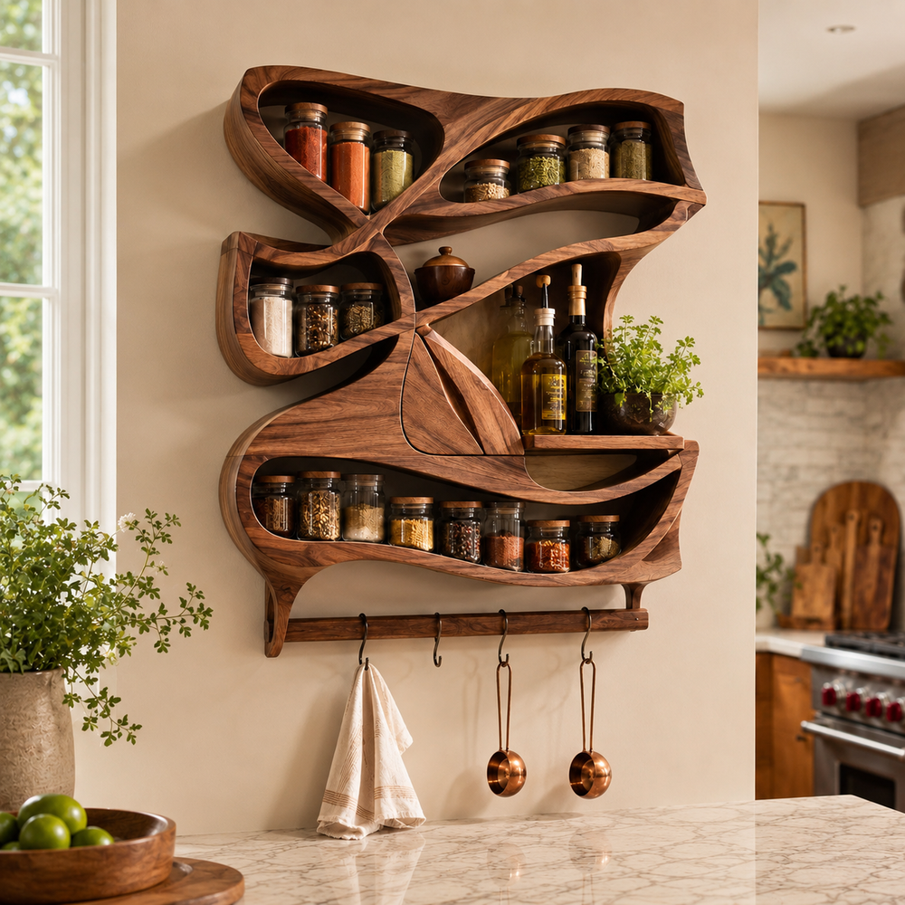 Calder Warm Wood Spice Shelf - Design 016 - product image 02