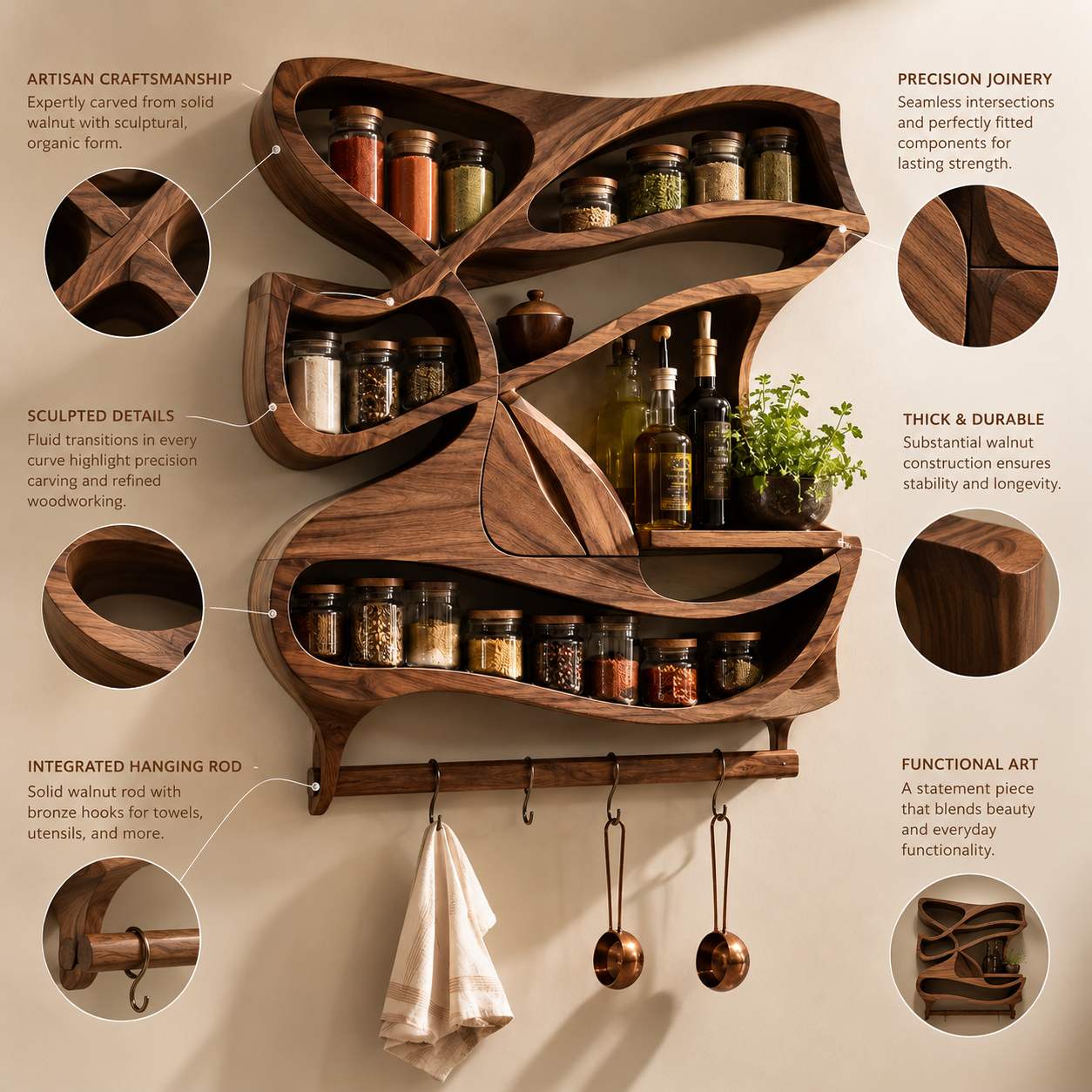 Calder Warm Wood Spice Shelf - Design 016 - product image 06