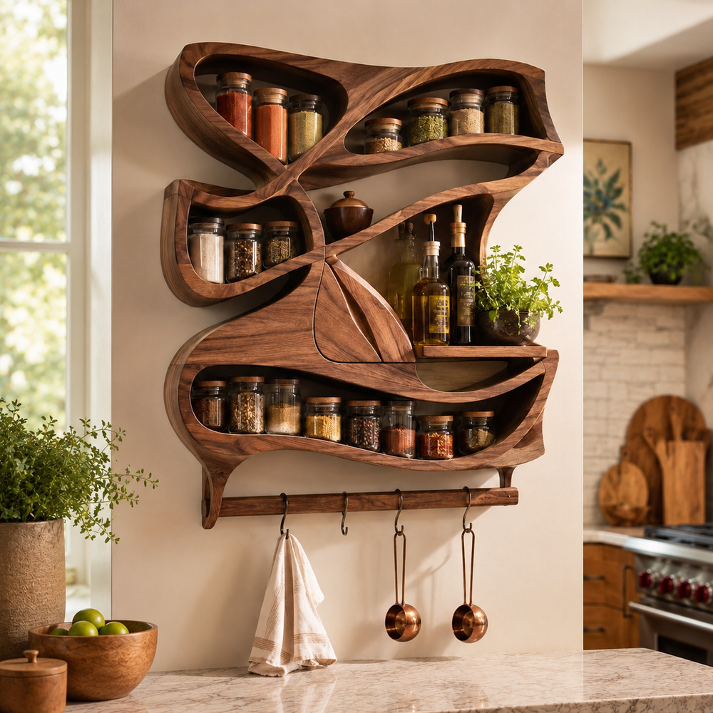 Calder Warm Wood Spice Shelf - Design 016 - product image 07