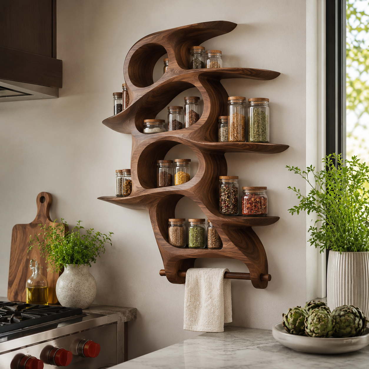 Rowan Solid Wood Spice Rack - Design 018 - main view