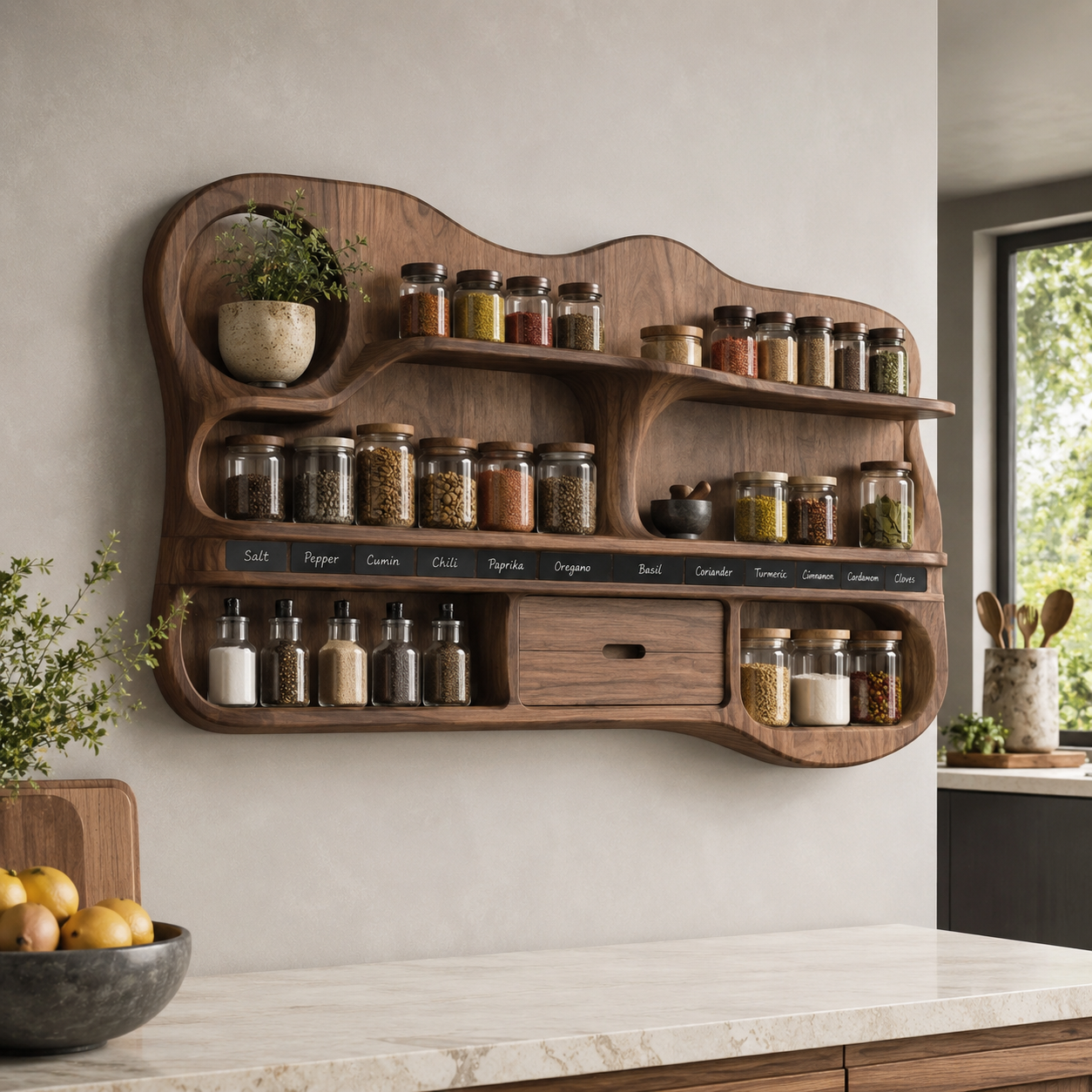 Isla Kitchen Spice Rack Shelves - Design 020 - main view
