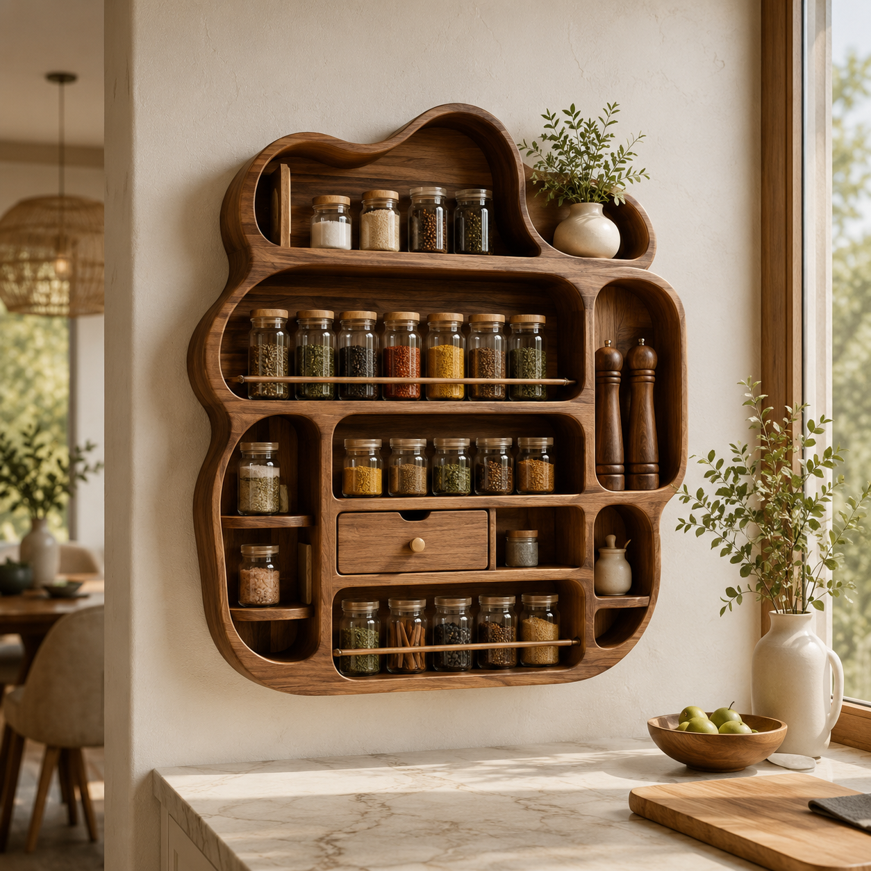 Elara Wall Mounted Spice Rack - Design 022 - main view