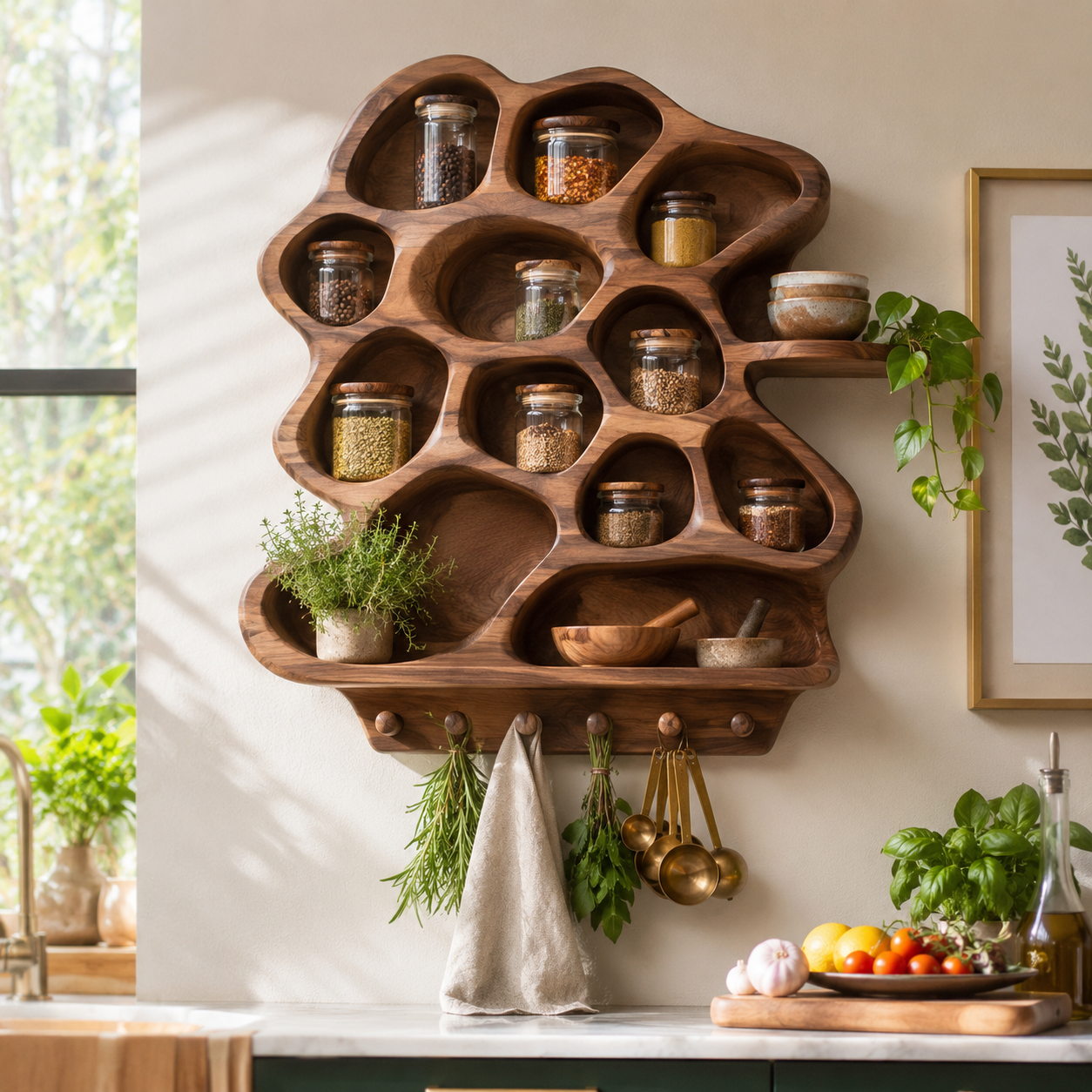 Veyra Slim Spice Rack Shelves - Design 023 - main view